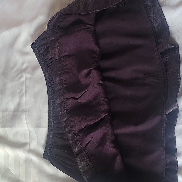 Frenchi Womens Elastic Waist Dark Brown Lined Shimmer Mini Skirt, Size: L - Picture 3 of 9